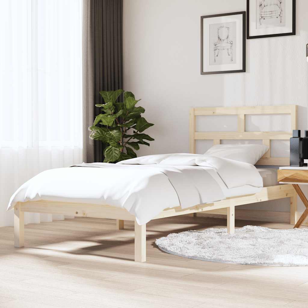 Sängram massiv furu 90x190 cm