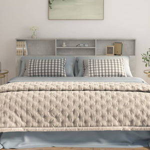 Sänggavel med förvaring betonggrå 200x19x103,5 cm