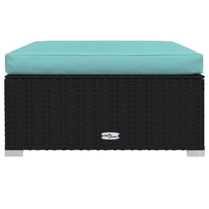 Loungegrupp för trädgården med dynor 10delar konstrotting svart