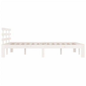 Sängram vit massivt trä 150x200 cm