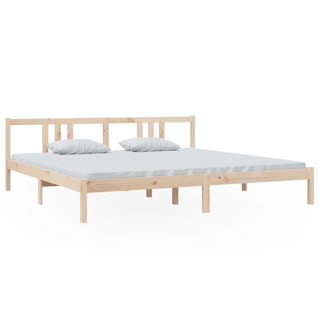 Sängram utan madrass massivt trä 200x200cm