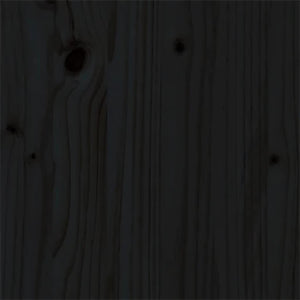 Sängram svart massivt trä 150x200 cm