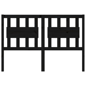 Sänggavel svart 125,5x4x100 cm massiv furu