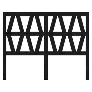 Sänggavel svart 126x4x100 cm massiv furu