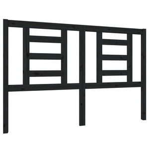Sänggavel svart 146x4x100 cm massiv furu