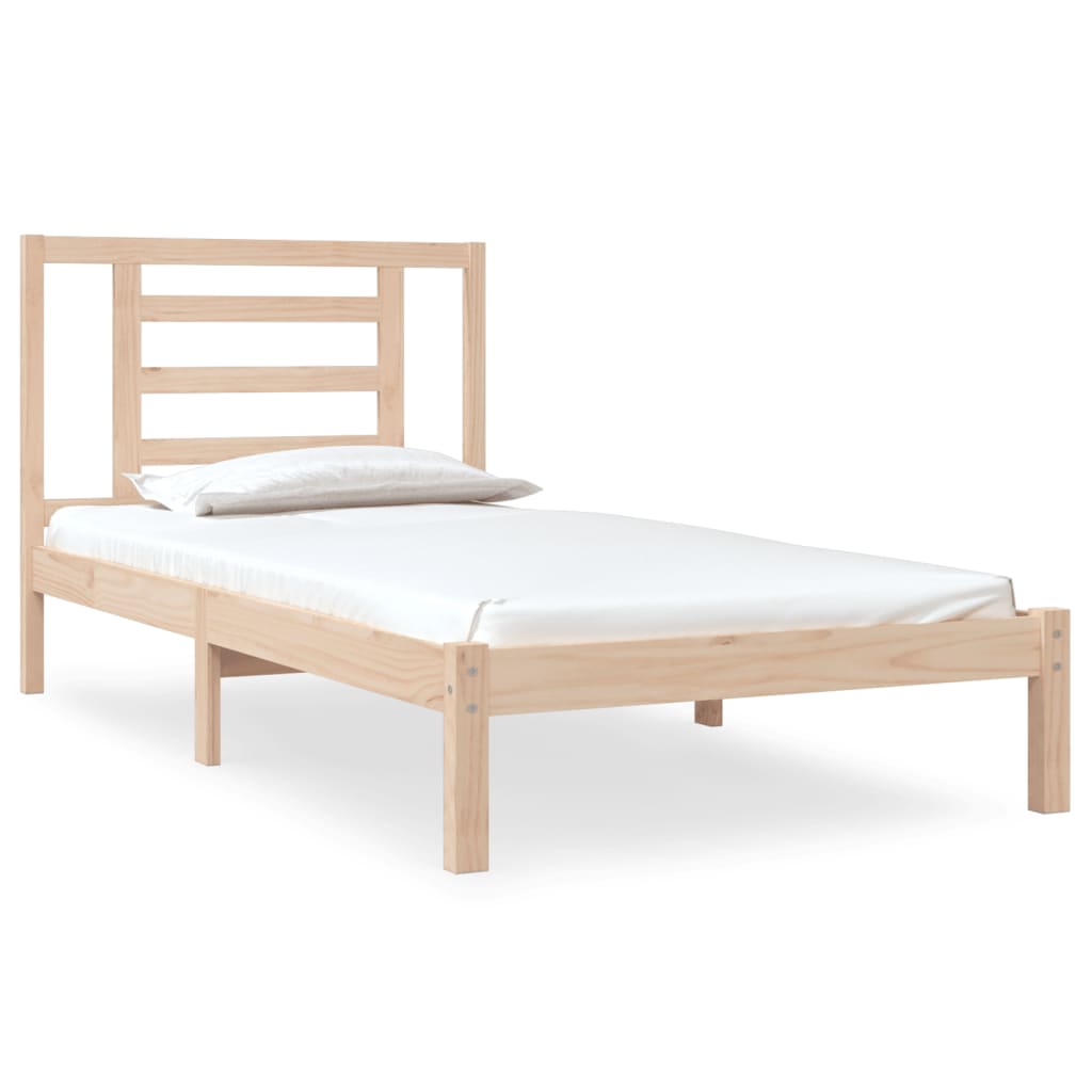 Sängram utan madrass 90x190 cm massiv furu