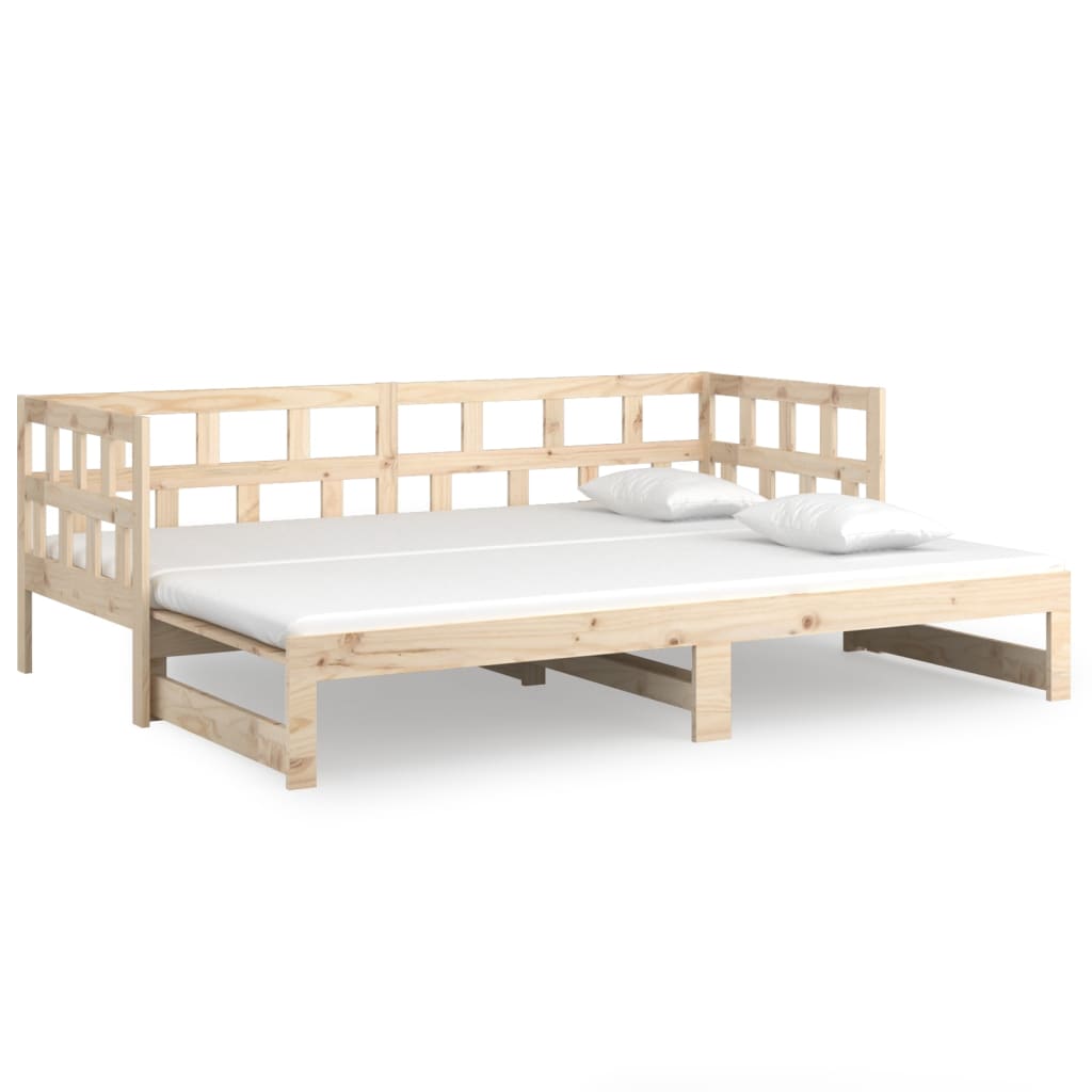 Bäddsoffa massiv furu 2x(90x200) cm