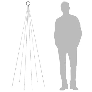 Julgran på flaggstång varmvit 108 LEDs 180 cm