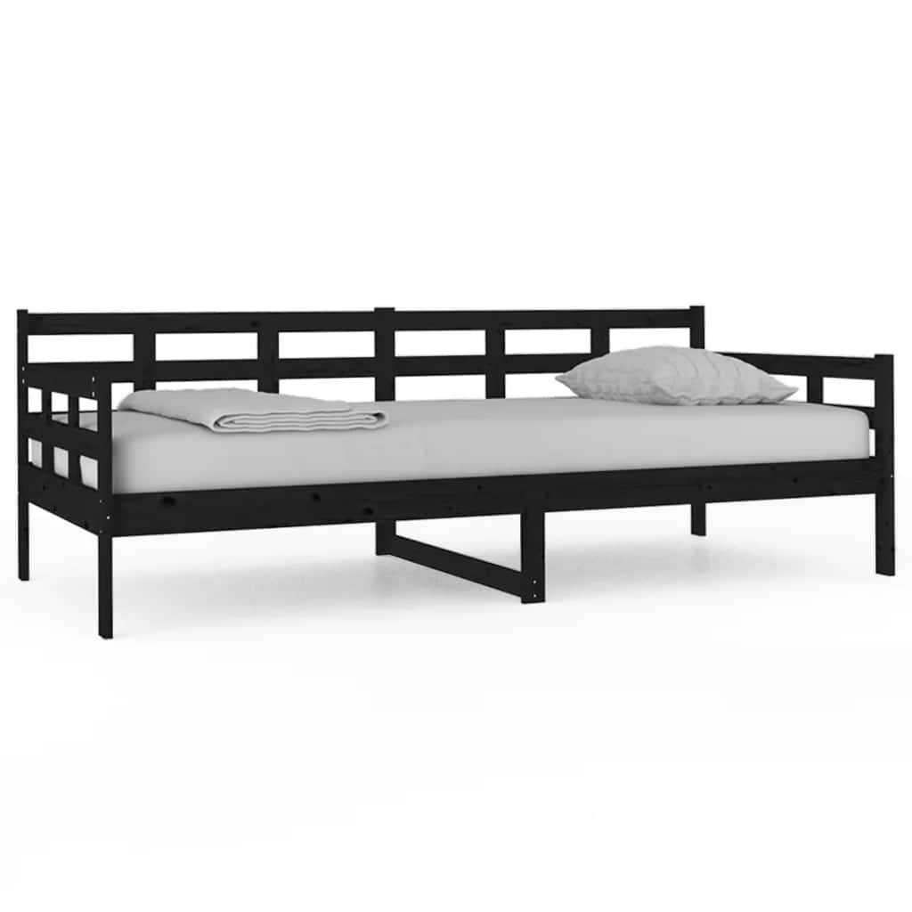 Dagbädd svart 90x200 cm massiv furu