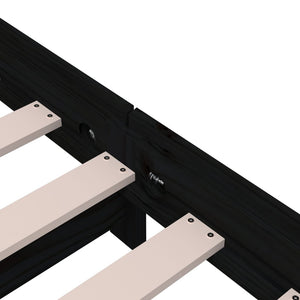 Stapelbar säng svart 75x190 cm massivt furuträ