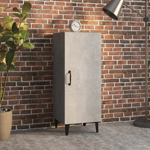 Skåp betonggrå 34,5x34x90 cm konstruerat trä