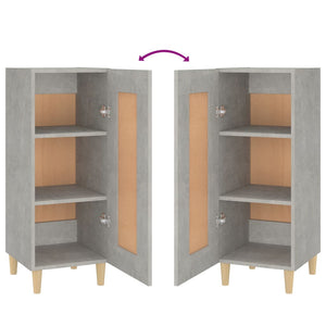 Skåp betonggrå 34,5x34x90 cm konstruerat trä