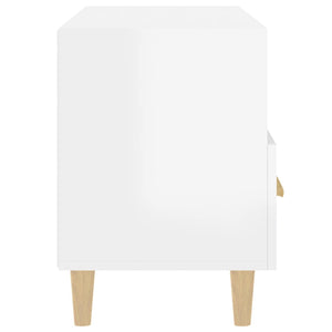 Tv-bänk vit högglans 80x36x50 cm konstruerat trä