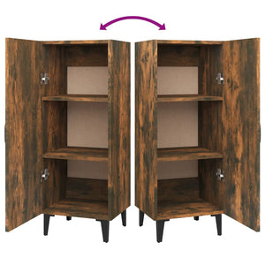 Skänk rökfärgad ek 34,5x34x90 cm konstruerat trä