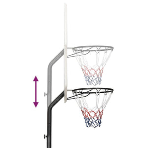Basketkorg med stativ vit 282-352 cm polyeten