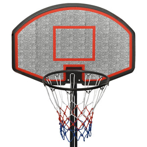 Basketkorg med stativ svart 282-352 cm polyeten