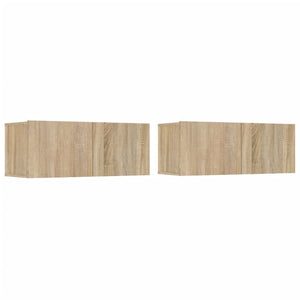 Tv-skåp 4 delar sonoma-ek konstruerat trä