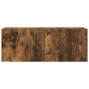 Tv-skåp 4 delar Rökfärgad ek konstruerat trä