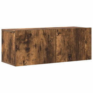 Tv-skåp 4 delar Rökfärgad ek konstruerat trä