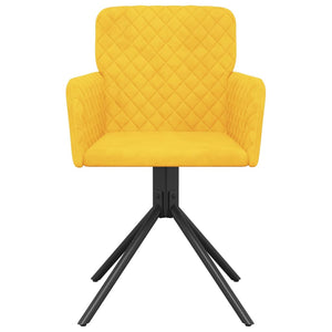 Snurrbara matstolar 2 st gul sammet