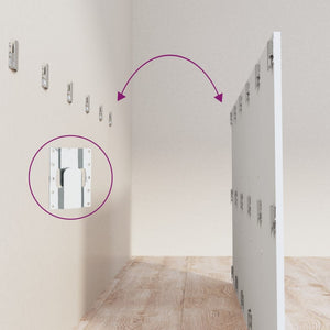 Sänggavel med lådor vit konstruerat trä