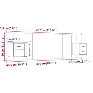 Sänggavel med lådor vit konstruerat trä