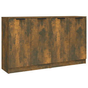 Skänkar 2 st rökfärgad ek 60x30x70 cm konstruerat trä