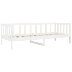 Dagbädd utan madrass vit 90x190 cm massiv furu