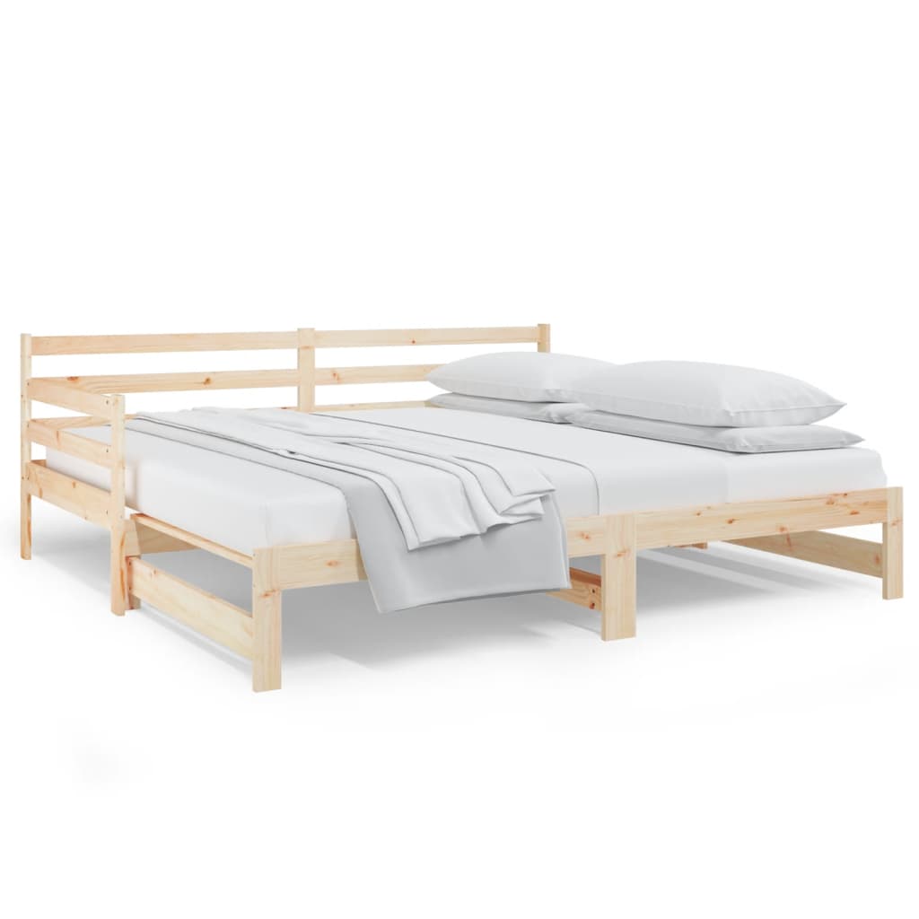Utdragbar dagbädd 2x(80x200) cm massiv furu