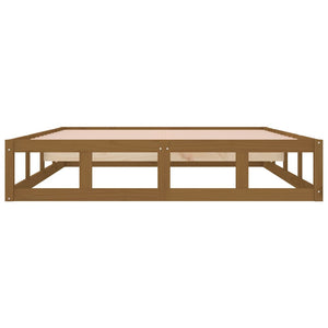 Sängram massivt trä 150x200 cm honungsbrun