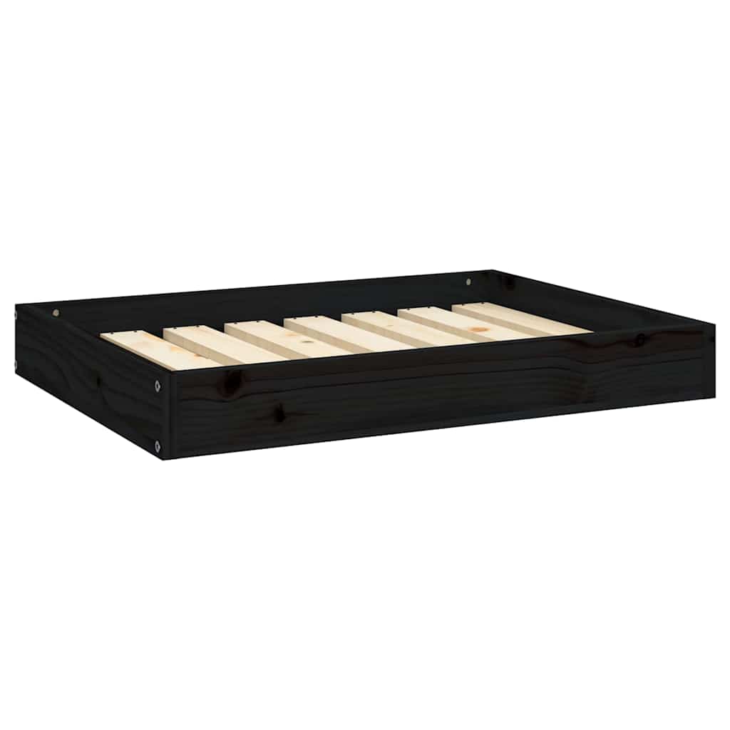Hundbädd svart 71,5x54x9 cm massiv furu