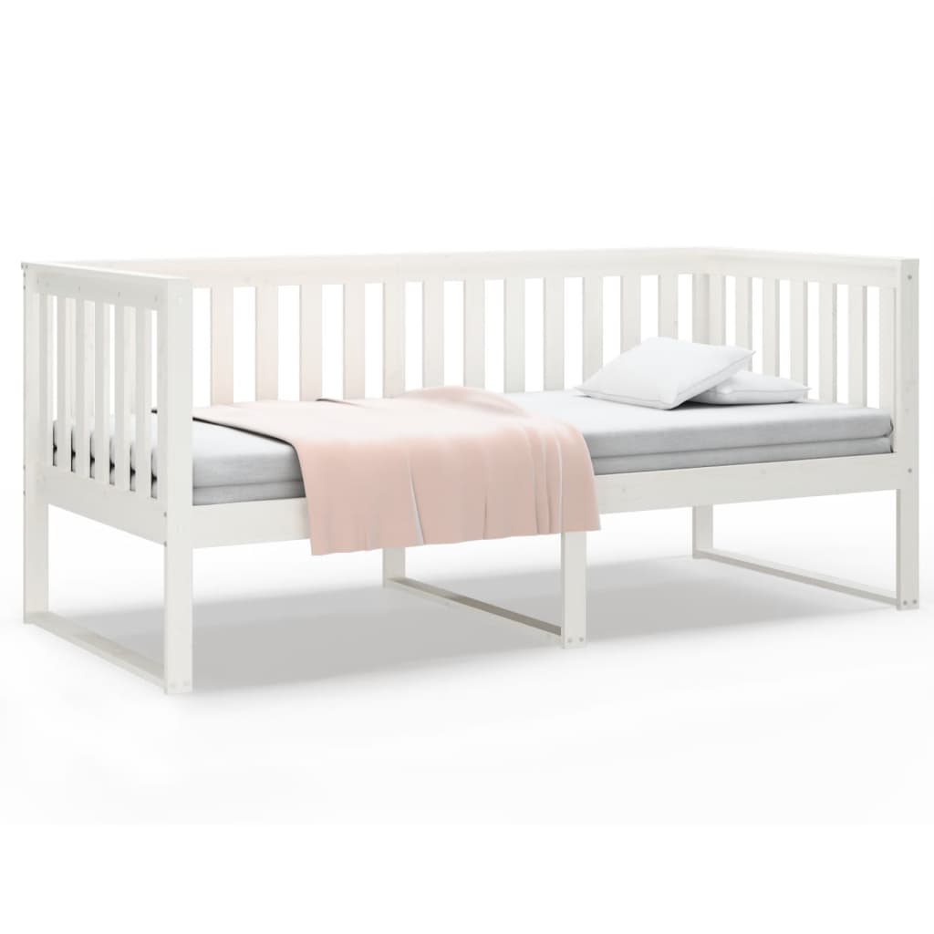 Dagbädd utan madrass vit 90x200 cm massiv furu