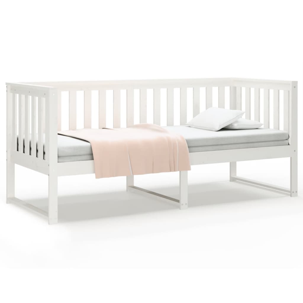 Dagbädd utan madrass vit 80x200 cm massiv furu