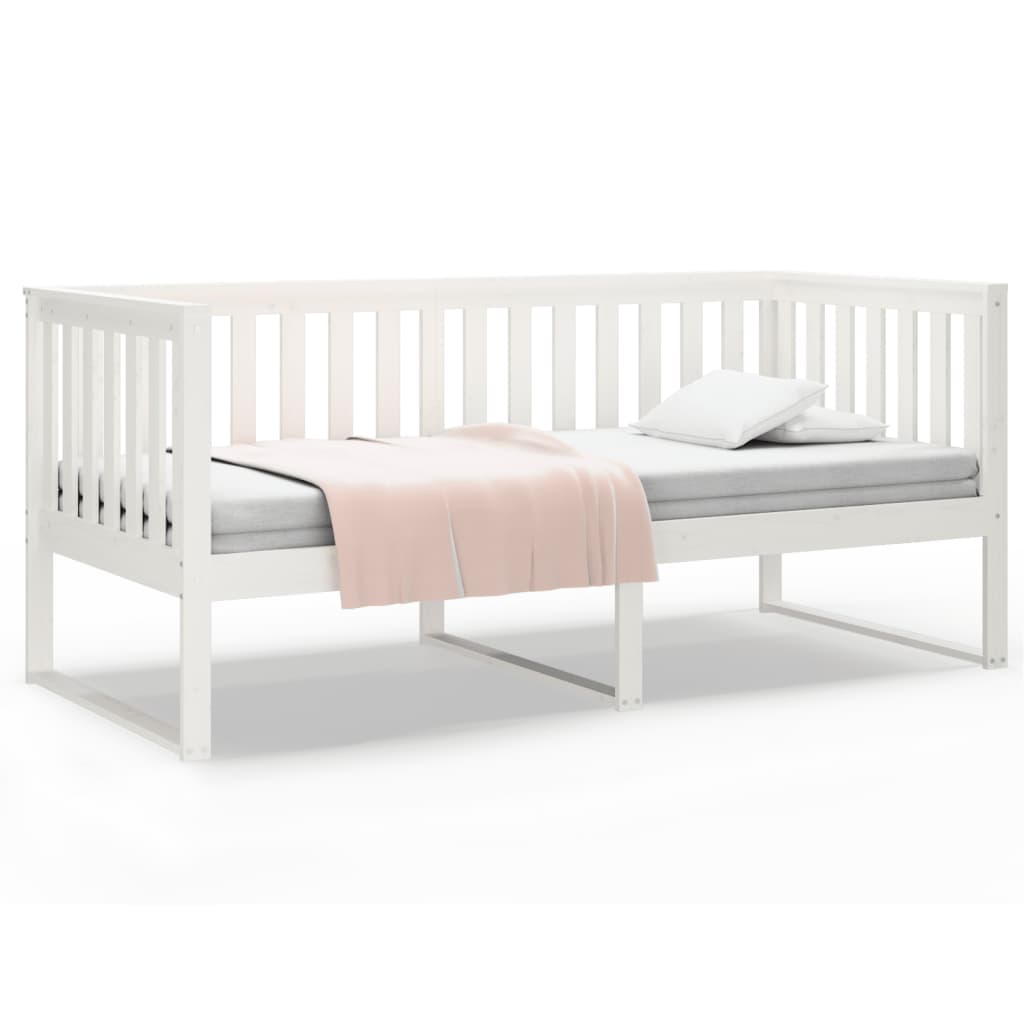 Dagbädd utan madrass vit 90x190 cm massiv furu