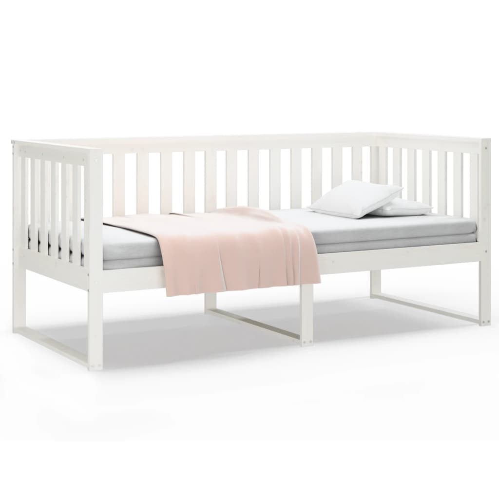 Dagbädd utan madrass vit 100x200 cm massiv furu