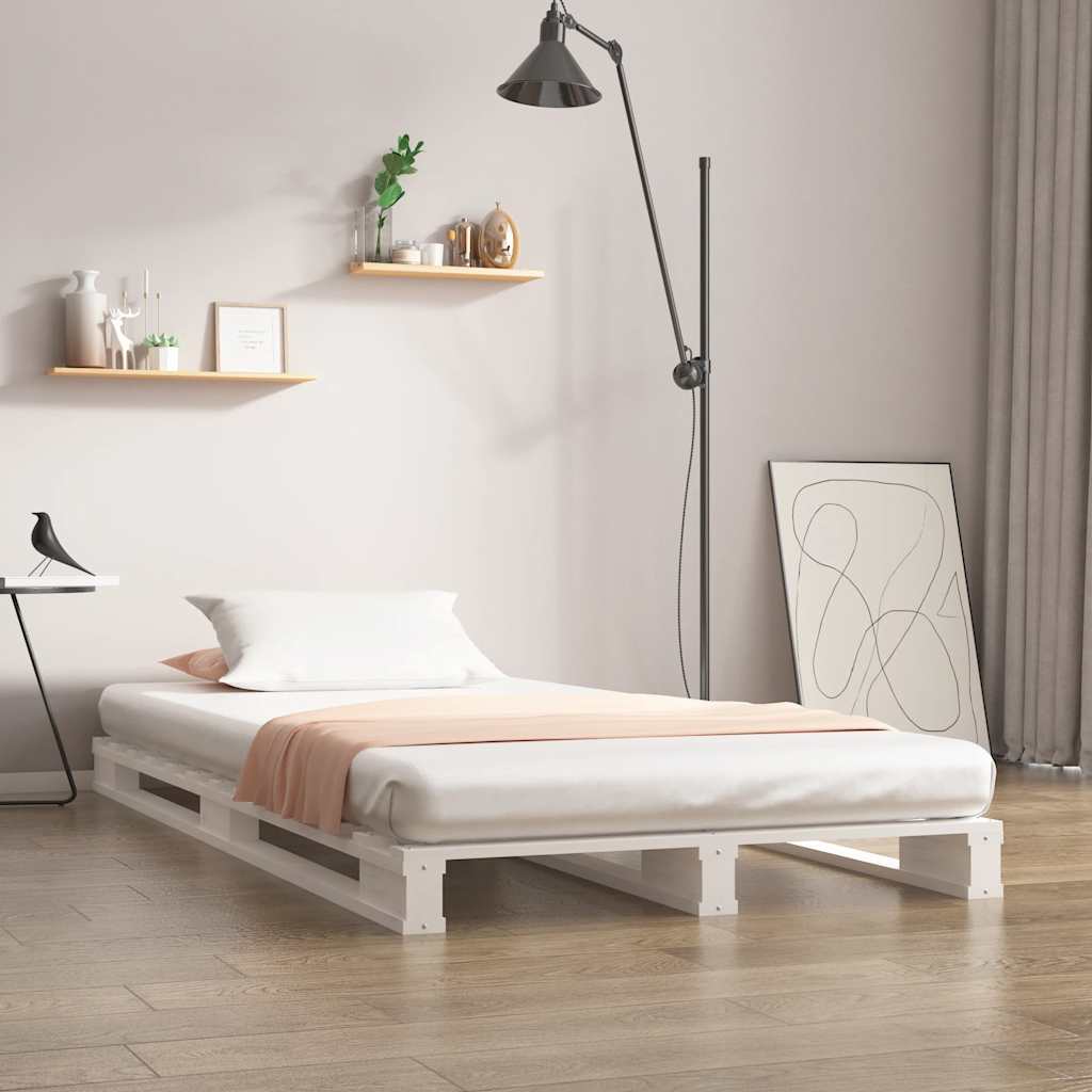 Pallsäng vit 100x200 cm massiv furu