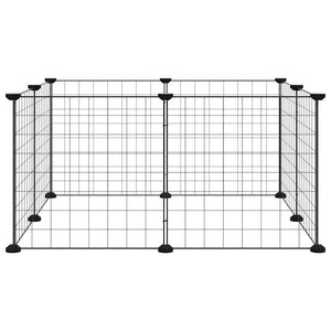 Husdjursbur med 8 paneler svart 35x35 cm stål