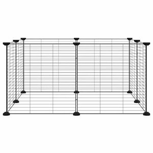Husdjursbur med 8 paneler svart 35x35 cm stål