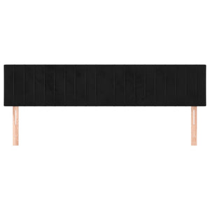 Huvudgavlar 2 st svart 100x5x78/88 cm sammet