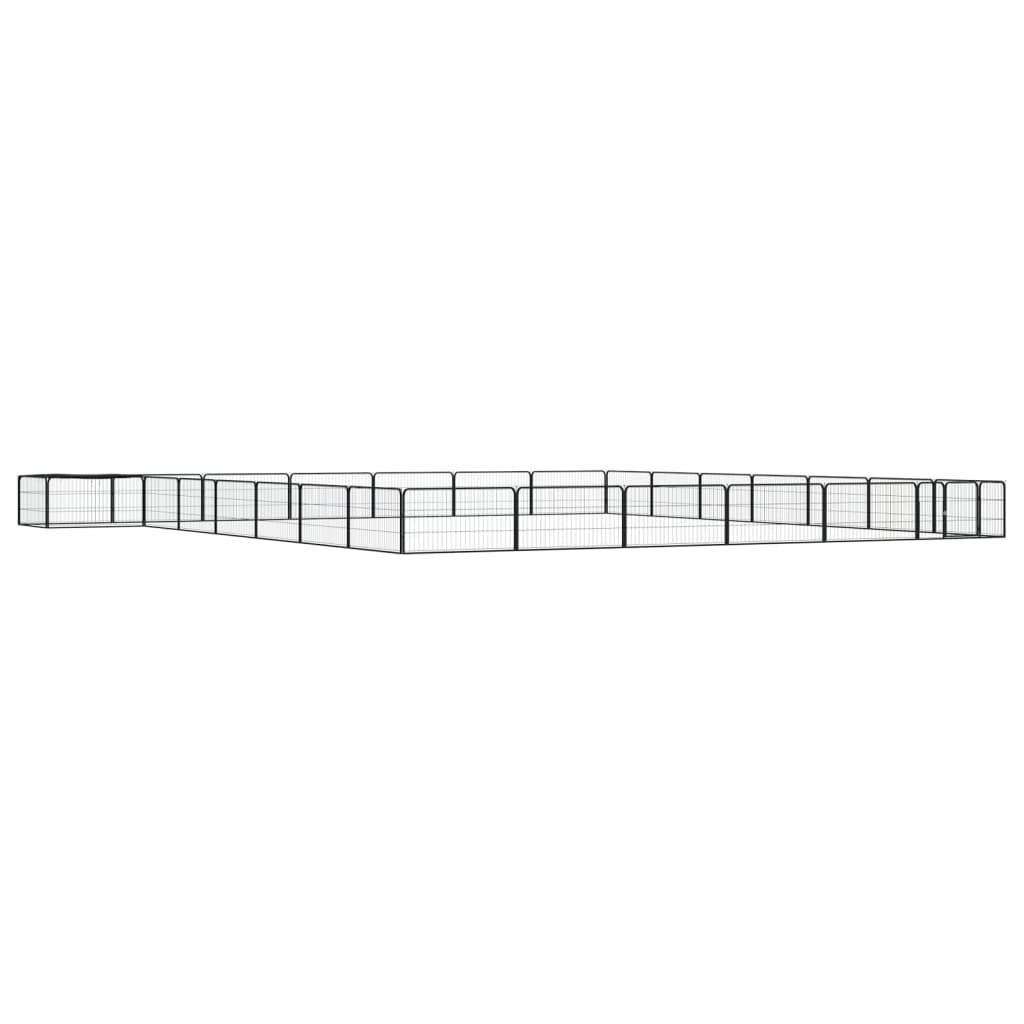 Hundbur 28 paneler svart 100x50 cm pulverlackerat stål
