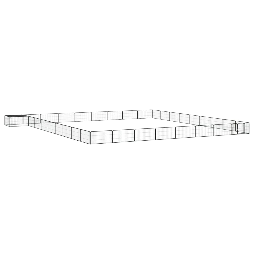Hundbur 36 paneler svart 100x50 cm pulverlackerat stål