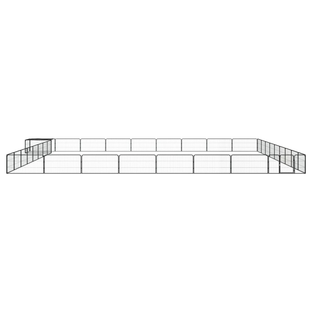 Hundbur 36 paneler svart 100x50 cm pulverlackerat stål