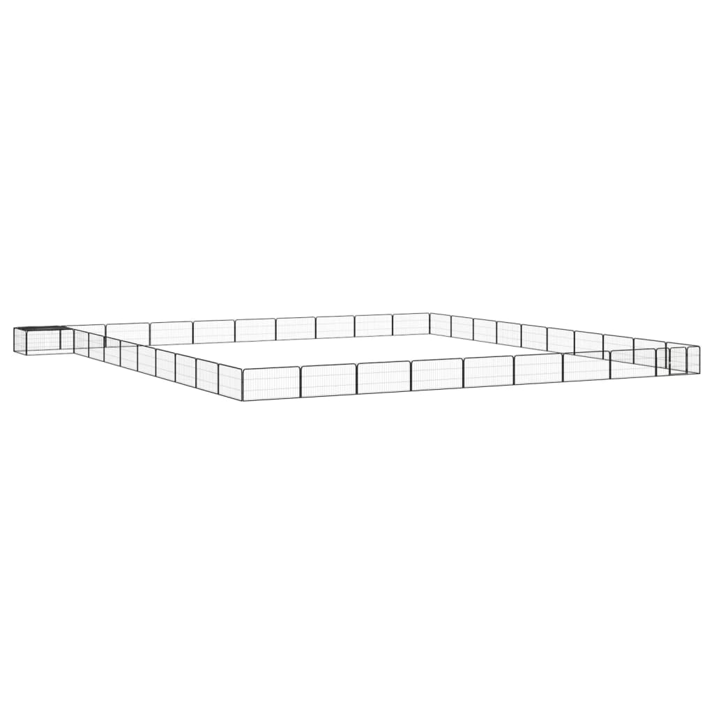 Hundbur 40 paneler svart 100x50 cm pulverlackerat stål