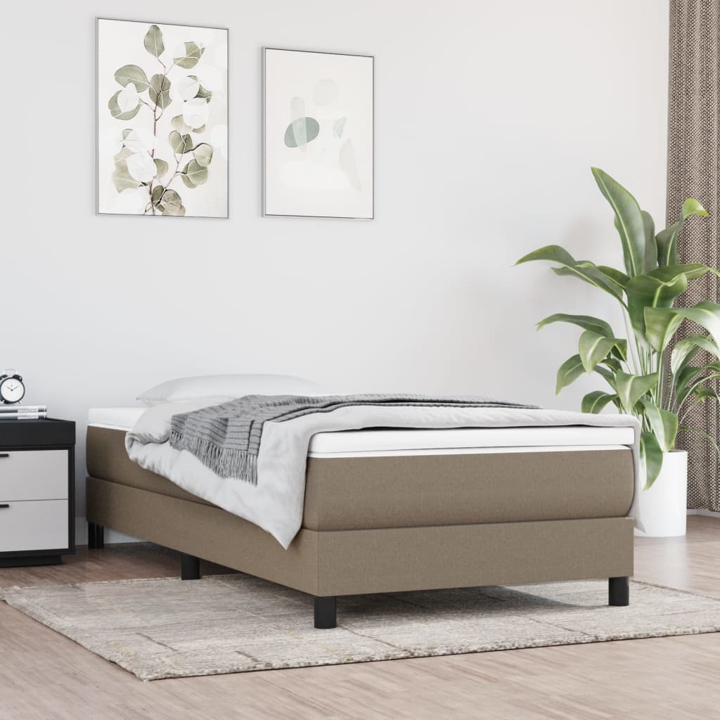 Pocketresårmadrass medium taupe 90x190x20 cm tyg