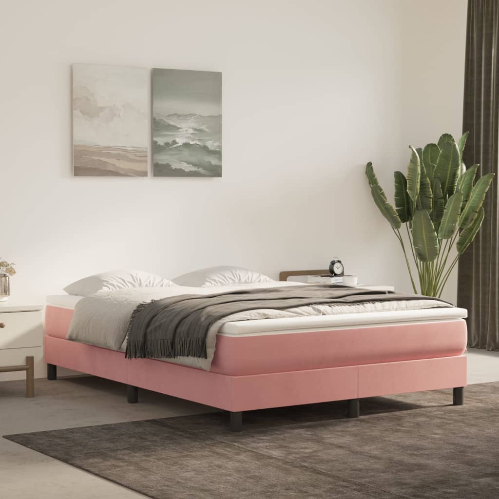 Pocketresårmadrass medium rosa 140x190x20 cm sammet