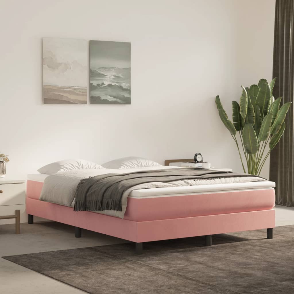 Pocketresårmadrass medium rosa 140x200x20 cm sammet