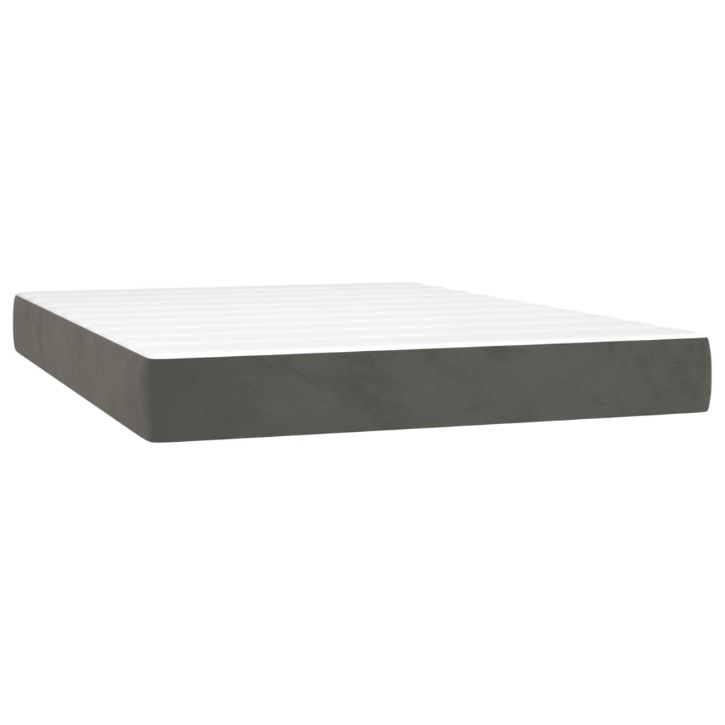 Pocketresårmadrass medium mörkgrå 137x190x20 cm sammet