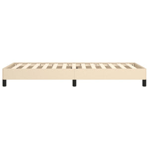 Sängram utan madrass cremefärgad 80x200 cm tyg