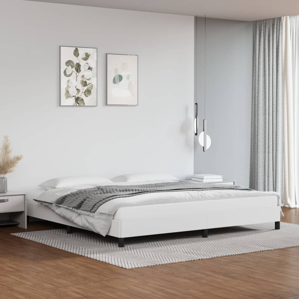 Sängram vit 200x200 cm konstläder