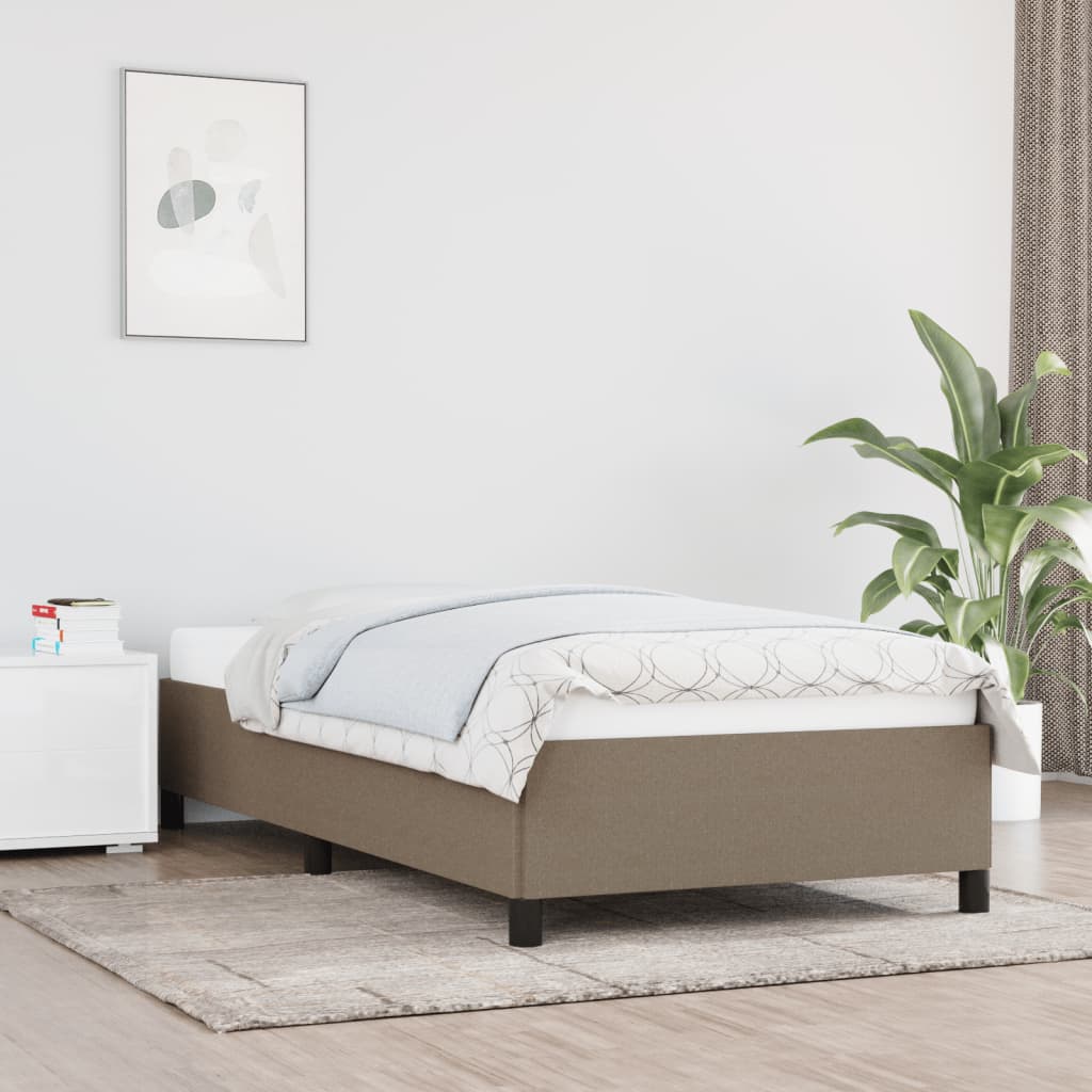 Sängram utan madrass Taupe 90x190 cm tyg